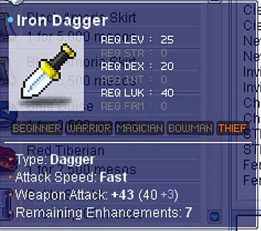 Screenshot 1 of +3 WATT Iron Dagger