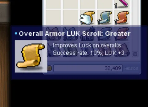 Screenshot 1 of Overall Armor LUK Scroll: Greater